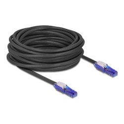 Delock - Sítový kabel - RJ-45 (M) úhel do RJ-45 (M) úhel - 10 m - 6 mm - UTP - CAT 6 - neobsahuje halogen - cerná