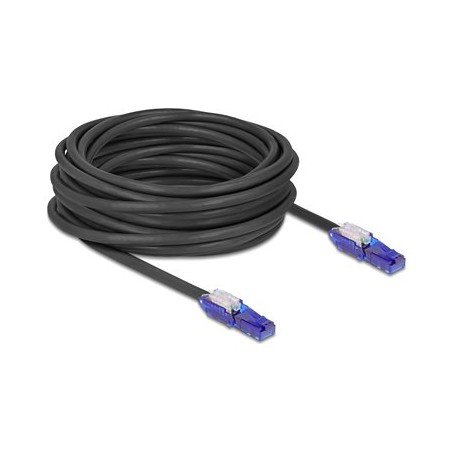Delock - Sítový kabel - RJ-45 (M) úhel do RJ-45 (M) úhel - 10 m - 6 mm - UTP - CAT 6 - neobsahuje halogen - cerná