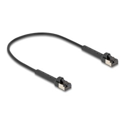 Delock - Patch kabel - RJ-45 (M) do RJ-45 (M) - 25 cm - 3.8 mm - U/FTP - CAT 6a - neobsahuje halogen, tenký, nastavitelné