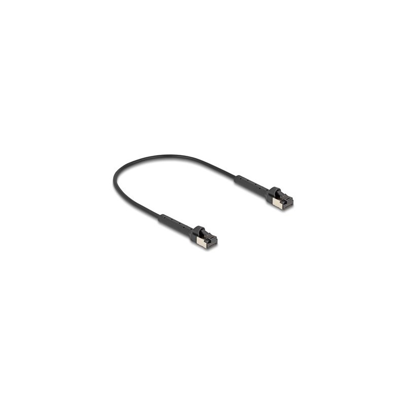 Delock - Patch kabel - RJ-45 (M) do RJ-45 (M) - 25 cm - 3.8 mm - U/FTP - CAT 6a - neobsahuje halogen, tenký, nastavitelné