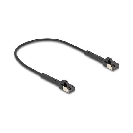 Delock - Patch kabel - RJ-45 (M) do RJ-45 (M) - 25 cm - 3.8 mm - U/FTP - CAT 6a - neobsahuje halogen, tenký, nastavitelné