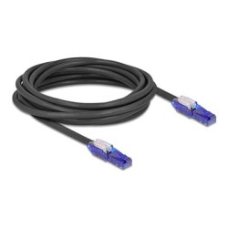 Delock - Sítový kabel - RJ-45 (M) úhel do RJ-45 (M) úhel - 5 m - 6 mm - UTP - CAT 6 - neobsahuje halogen, provedení bez hrbolku
