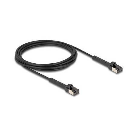 Delock - Patch kabel - RJ-45 (M) naklonený až do 60° do RJ-45 (M) naklonený až do 60° - 3 m - 3.8 mm - U/FTP - CAT 6a