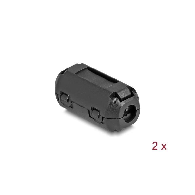 Delock - Ferrite bead - pro kulatý kabel až do 3,5 mm - cerná (balení 2)