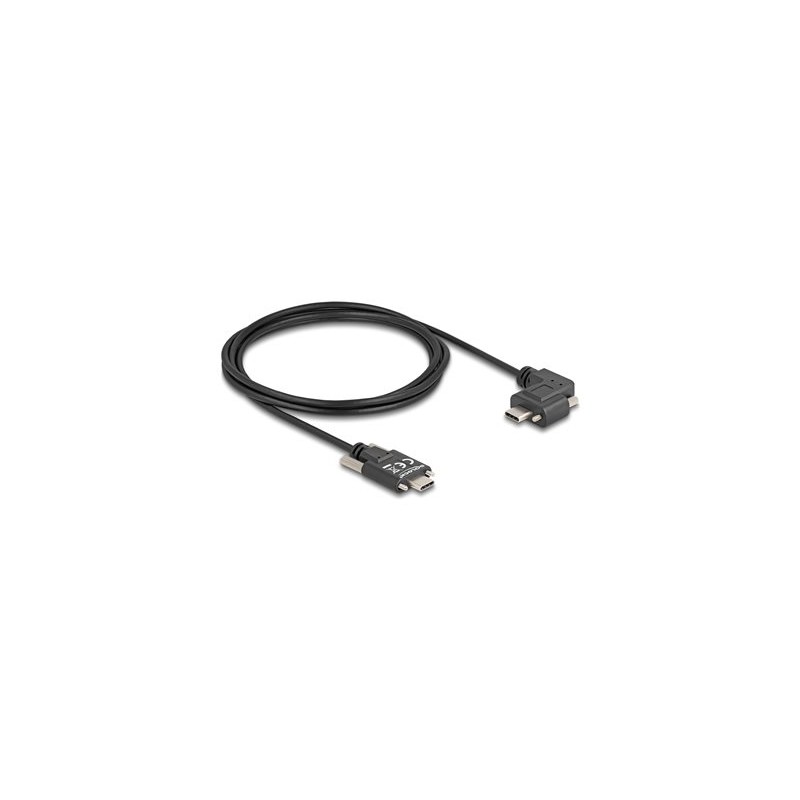Delock - USB kabel - 24 pin USB-C (M) rovné do 24 pin USB-C (M) levý/pravý úhel - USB 2.0 - 3 A - 2 m - krídlové šrouby