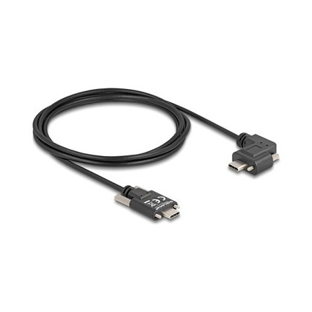 Delock - USB kabel - 24 pin USB-C (M) rovné do 24 pin USB-C (M) levý/pravý úhel - USB 2.0 - 3 A - 2 m - krídlové šrouby