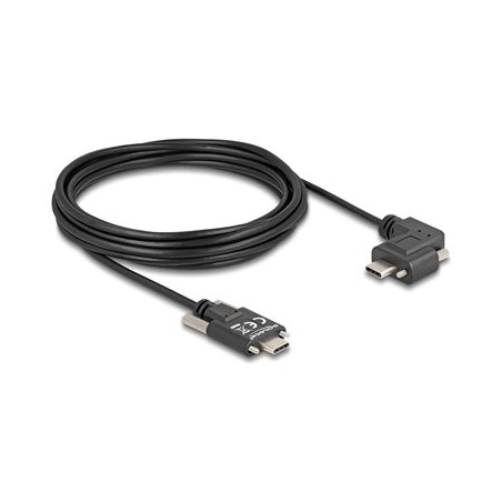 Delock - USB kabel - 24 pin USB-C (M) rovné do 24 pin USB-C (M) levý/pravý úhel - USB 2.0 - 3 A - 5 m - krídlové šrouby