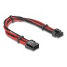 Delock - Prodlužovací šnura - 8 pin EPS12V (M) do 8 pinové napájení PCIe (6+2) (F) - 3.3 / 5 / 12 V - 30 cm - cervená/cerná