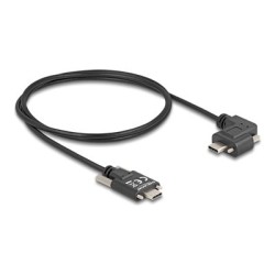 Delock - USB kabel - 24 pin USB-C (M) rovné do 24 pin USB-C (M) levý/pravý úhel - USB 2.0 - 3 A - 1 m - krídlové šrouby
