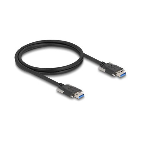 Delock - Kabel USB - USB typ A (M) do USB typ A (M) - 1 m - krídlové šrouby, up to 5 Gbps data transfer rate, Vzdálenost šroubu