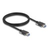 Delock - Kabel USB - USB typ A (M) do USB typ A (M) - 1 m - krídlové šrouby, up to 5 Gbps data transfer rate, Vzdálenost šroubu