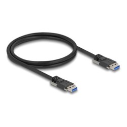Delock - Kabel USB - USB typ A (M) do USB typ A (M) - 1 m - krídlové šrouby, up to 5 Gbps data transfer rate, Vzdálenost šroubu