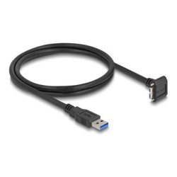 Delock - Kabel USB - USB typ A (M) rovné do Micro-USB typu B (M) dolu zahnutý - USB 3.0 - 1 m - krídlové šrouby, up to 5 Gbps