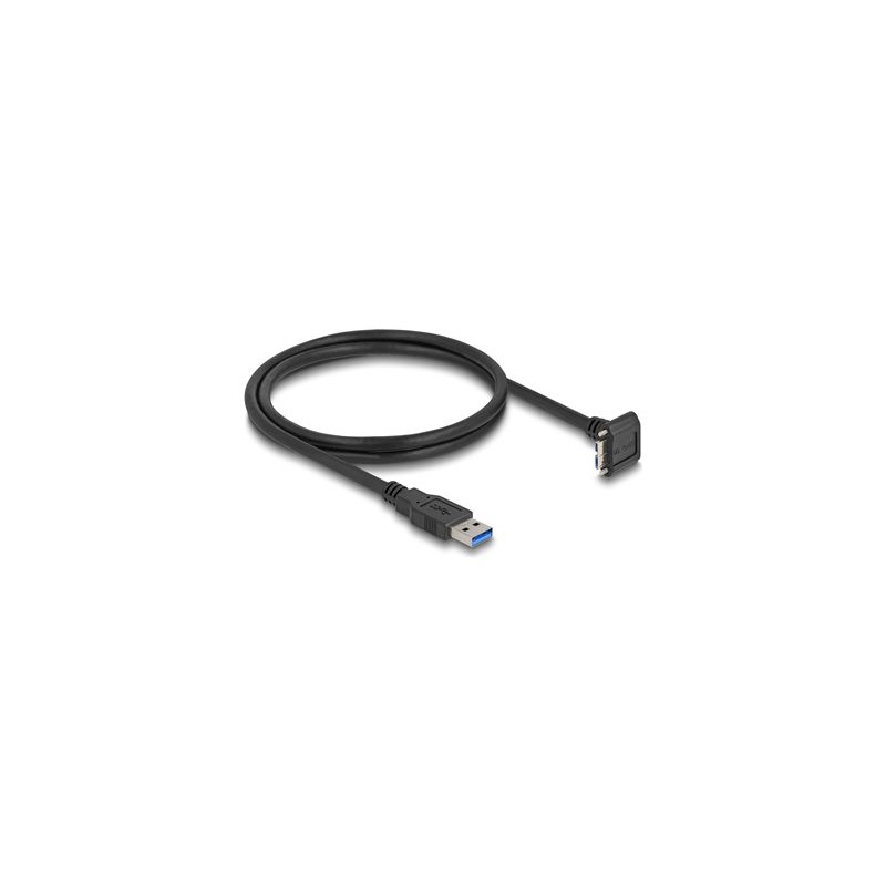 Delock - Kabel USB - USB typ A (M) rovné do Micro-USB typu B (M) dolu zahnutý - USB 3.0 - 1 m - krídlové šrouby, up to 5 Gbps
