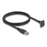 Delock - Kabel USB - USB typ A (M) rovné do Micro-USB typu B (M) dolu zahnutý - USB 3.0 - 1 m - krídlové šrouby, up to 5 Gbps