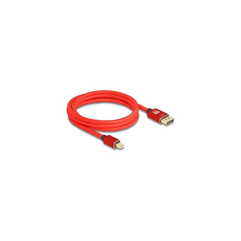 Delock - Kabel DisplayPort - Mini DisplayPort (M) do DisplayPort (M) - DisplayPort 1.4 - 2 m - podpora 8K60Hz - cervená