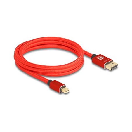 Delock - Kabel DisplayPort - Mini DisplayPort (M) do DisplayPort (M) - DisplayPort 1.4 - 2 m - podpora 8K60Hz - cervená