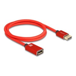 Delock - Prodlužovací kabel DisplayPort - DisplayPort (M) do DisplayPort (F) - DisplayPort 1.4 - 1 m - podpora 8K60Hz - cervená