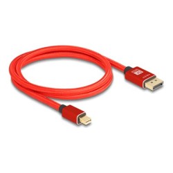 Delock - Kabel DisplayPort - Mini DisplayPort (M) do DisplayPort (M) - DisplayPort 1.4 - 1 m - podpora 8K60Hz - cervená
