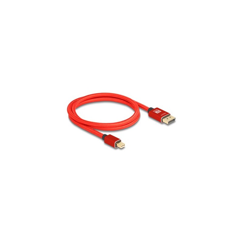 Delock - Kabel DisplayPort - Mini DisplayPort (M) do DisplayPort (M) - DisplayPort 1.4 - 1 m - podpora 8K60Hz - cervená