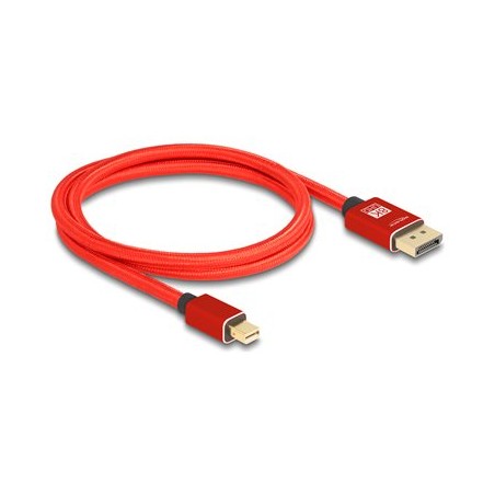 Delock - Kabel DisplayPort - Mini DisplayPort (M) do DisplayPort (M) - DisplayPort 1.4 - 1 m - podpora 8K60Hz - cervená