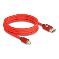Delock - Kabel DisplayPort - Mini DisplayPort (M) do DisplayPort (M) - DisplayPort 1.4 - 3 m - podpora 8K60Hz - cervená