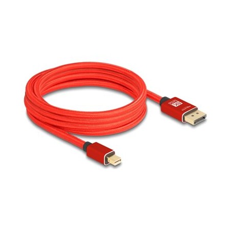 Delock - Kabel DisplayPort - Mini DisplayPort (M) do DisplayPort (M) - DisplayPort 1.4 - 3 m - podpora 8K60Hz - cervená