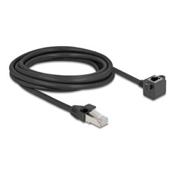 Delock - Sítový prodlužovací kabel - RJ-45 (M) do RJ-45 (F) pravoúhlý - 3 m - 6 mm - stínená kroucená dvoulinka (F/UTP) - CAT 6