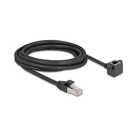 Delock - Sítový prodlužovací kabel - RJ-45 (M) do RJ-45 (F) pravoúhlý - 3 m - 6 mm - stínená kroucená dvoulinka (F/UTP) - CAT 6