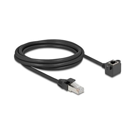Delock - Sítový prodlužovací kabel - RJ-45 (M) do RJ-45 (F) zkosené - 2 m - 6 mm - stínené F/UTP - CAT 6 - podpora Gigabit