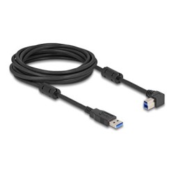 Delock - Kabel USB - USB typ A (M) do USB Type B (M) pravoúhlý - USB 3.0 - 5 m - up to 5 Gbps data transfer rate, pozlacené
