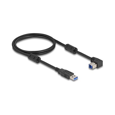 Delock - Kabel USB - USB typ A (M) do USB Type B (M) dolu zahnutý - USB 3.0 - 1 m - up to 5 Gbps data transfer rate, pozlacené