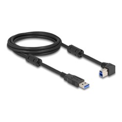 Delock - Kabel USB - USB typ A (M) rovné do USB Type B (M) pravoúhlý - USB 3.0 - 2 m - up to 5 Gbps data transfer rate - cerná