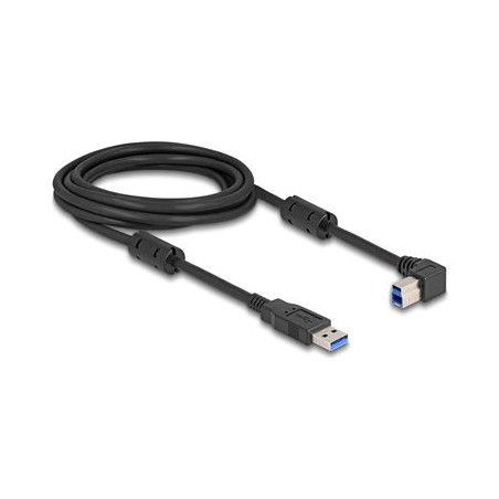 Delock - Kabel USB - USB typ A (M) rovné do USB Type B (M) pravoúhlý - USB 3.0 - 3 m - up to 5 Gbps data transfer rate - cerná