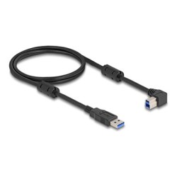 Delock - Kabel USB - USB typ A (M) rovné do USB Type B (M) pravoúhlý - USB 3.0 - 1 m - up to 5 Gbps data transfer rate - cerná