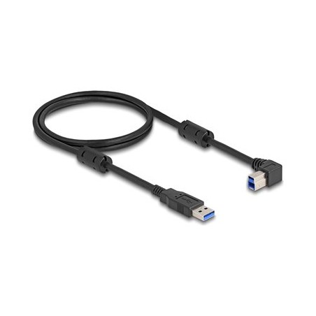 Delock - Kabel USB - USB typ A (M) rovné do USB Type B (M) pravoúhlý - USB 3.0 - 1 m - up to 5 Gbps data transfer rate - cerná
