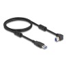 Delock - Kabel USB - USB typ A (M) rovné do USB Type B (M) pravoúhlý - USB 3.0 - 1 m - up to 5 Gbps data transfer rate - cerná