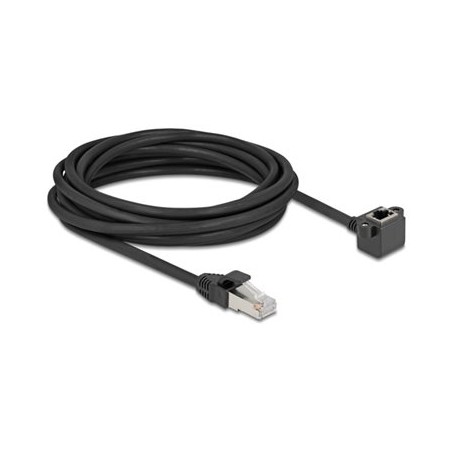 Delock - Sítový prodlužovací kabel - RJ-45 (M) do RJ-45 (F) zkosené - 5 m - 6 mm - stínené F/UTP - CAT 6 - podpora Gigabit