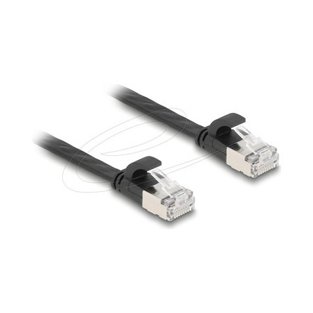 Delock - Patch kabel - RJ-45 (M) do RJ-45 (M) - 1.5 m - U/FTP - CAT 6a - provedení bez hrbolku, plochý - cerná