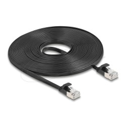 Delock - Patch kabel - RJ-45 (M) do RJ-45 (M) - 7.5 m - U/FTP - CAT 6a - provedení bez hrbolku, plochý - cerná