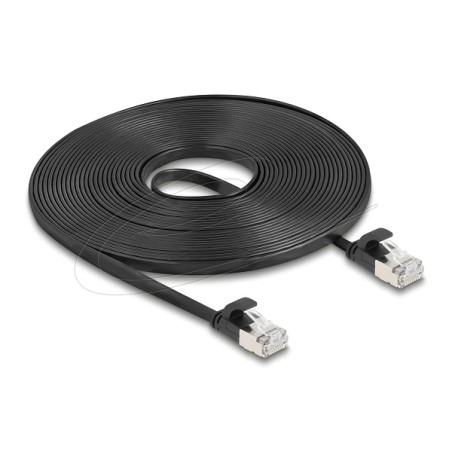 Delock - Patch kabel - RJ-45 (M) do RJ-45 (M) - 7.5 m - U/FTP - CAT 6a - provedení bez hrbolku, plochý - cerná