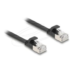Delock - Patch kabel - RJ-45 (M) do RJ-45 (M) - 2 m - U/FTP - CAT 6a - provedení bez hrbolku, plochý - cerná 81165