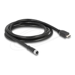 Delock - Kabel adaptéru - 17 pin M12 se zdírkami (female) do HDMI s piny (male) - 2 m - odstínený - cerná - 1080p podpora 60 Hz