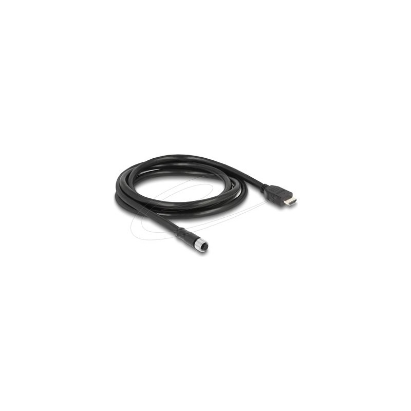 Delock - Kabel adaptéru - 17 pin M12 se zdírkami (female) do HDMI s piny (male) - 2 m - odstínený - cerná - 1080p podpora 60 Hz