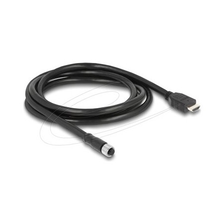 Delock - Kabel adaptéru - 17 pin M12 se zdírkami (female) do HDMI s piny (male) - 2 m - odstínený - cerná - 1080p podpora 60 Hz