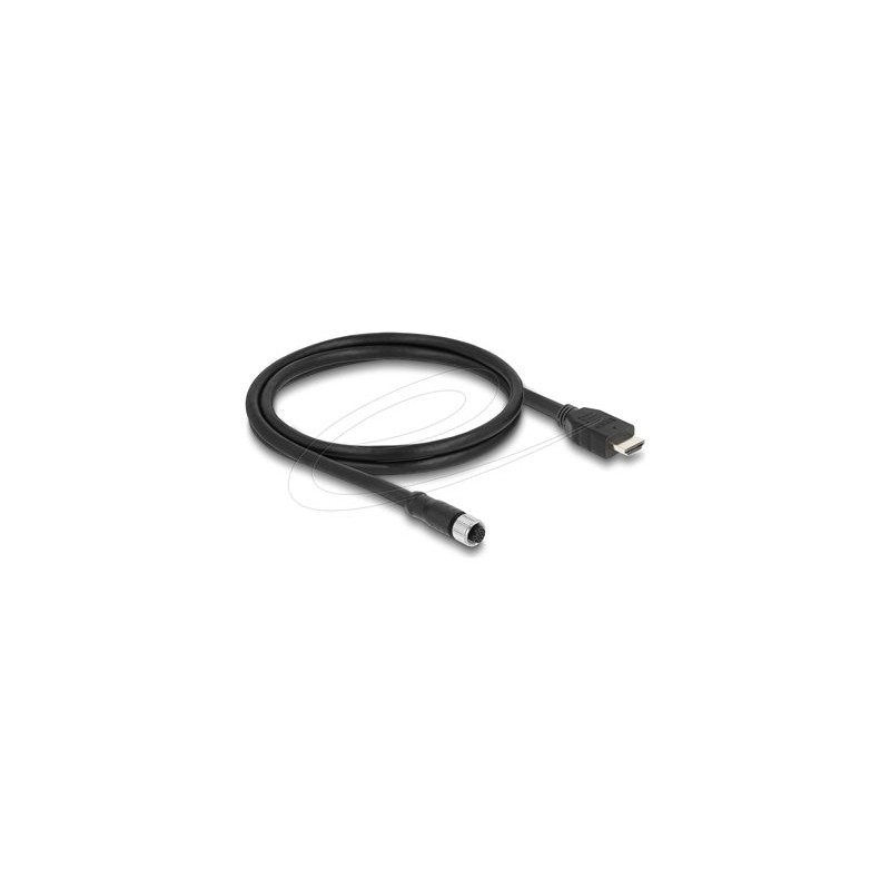 Delock - Kabel adaptéru - 17 pin M12 se zdírkami (female) do HDMI s piny (male) - 1 m - odstínený - cerná - 1080p podpora 60 Hz