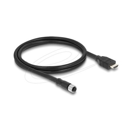 Delock - Kabel adaptéru - 17 pin M12 se zdírkami (female) do HDMI s piny (male) - 1 m - odstínený - cerná - 1080p podpora 60 Hz