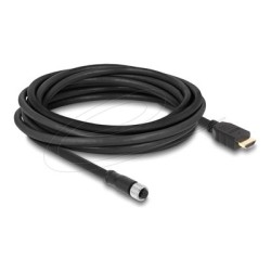 Delock - Kabel adaptéru - 17 pin M12 se zdírkami (female) do HDMI s piny (male) - 5 m - odstínený - cerná - 1080p podpora 60 Hz