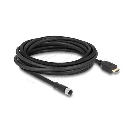 Delock - Kabel adaptéru - 17 pin M12 se zdírkami (female) do HDMI s piny (male) - 5 m - odstínený - cerná - 1080p podpora 60 Hz