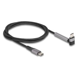 Delock - USB kabel - 24 pin USB-C (M) do 24 pin USB-C (M) zkosený, stojánek - USB 2.0 - 20 V - 3 A - 1.5 m - USB Power Delivery